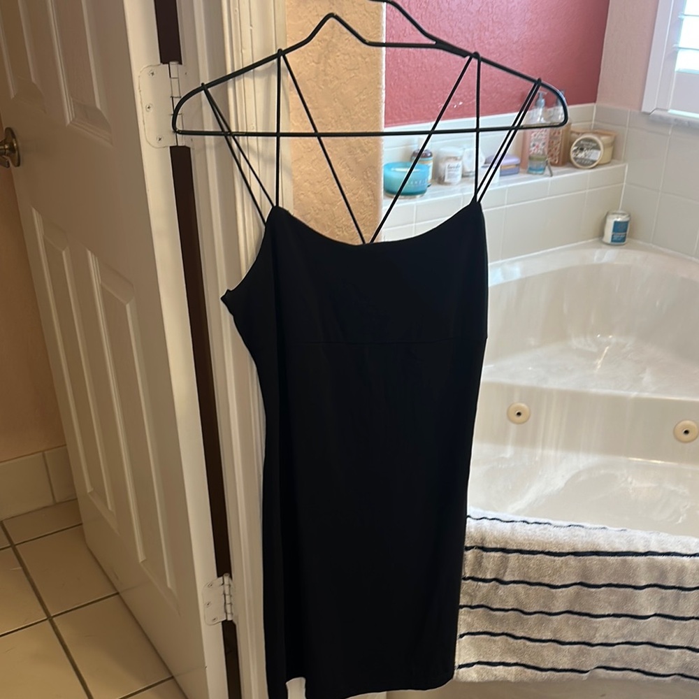 A. Byer Black Spaghetti Strap Slip Dress